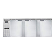 BBC90S-SS Three Section Refrigerated Back Bar Cooler by Continental Refrigerator – Stainless-Steel
