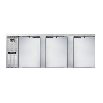 BBC90S-SS Three Section Refrigerated Back Bar Cooler by Continental Refrigerator – Stainless-Steel