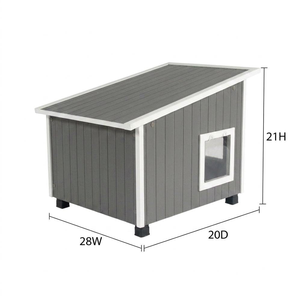 Brand Grey Engineered Wood Composite Outdoor Cat House by Bison Pets – Engineered Wood Composite Composite, Grey