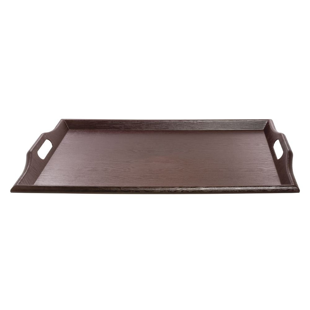 G.E.T. Mahogany SAN Plastic Faux Wood Serving Tray with Handles - 25" L x 16" W by G E T ENTERPRISES LLC – Plastic, Mahogany, Model RST-2517-M