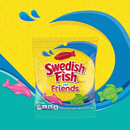 Swedish Fish Mixed-Fruit / 5.07 Oz (Pack of 12) / Green,Red Gummy Candy