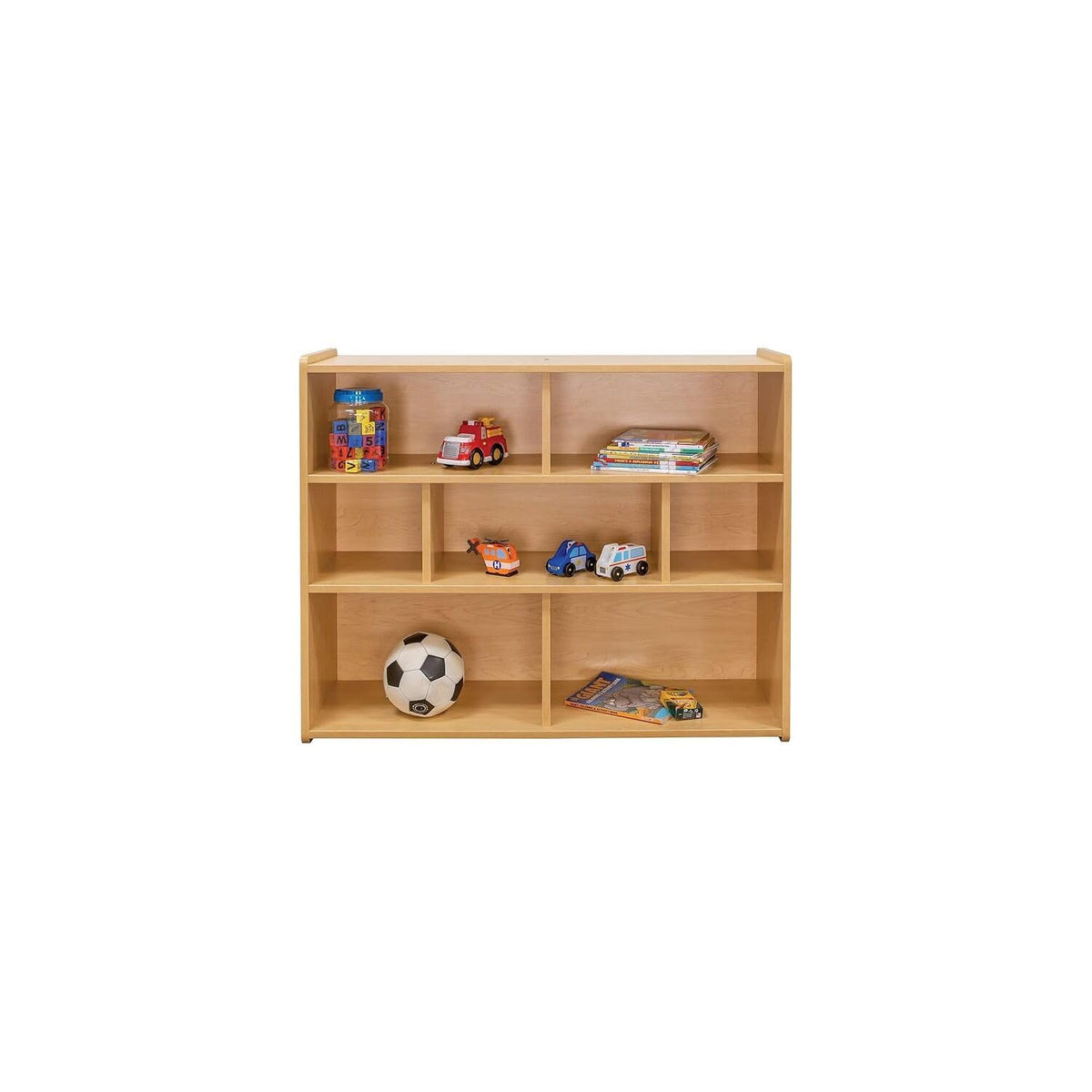 46" Wood Composite School Age Compartment Storage in Maple by Tot Mate – 30.08"H x 46"W x 14.8"D, Wood, Maple, Model TM2206R.0577