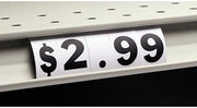 White Vinyl Shelf Edge Pricing Insert 1.25" H Set of 100 of The Number ‘Three’ Only