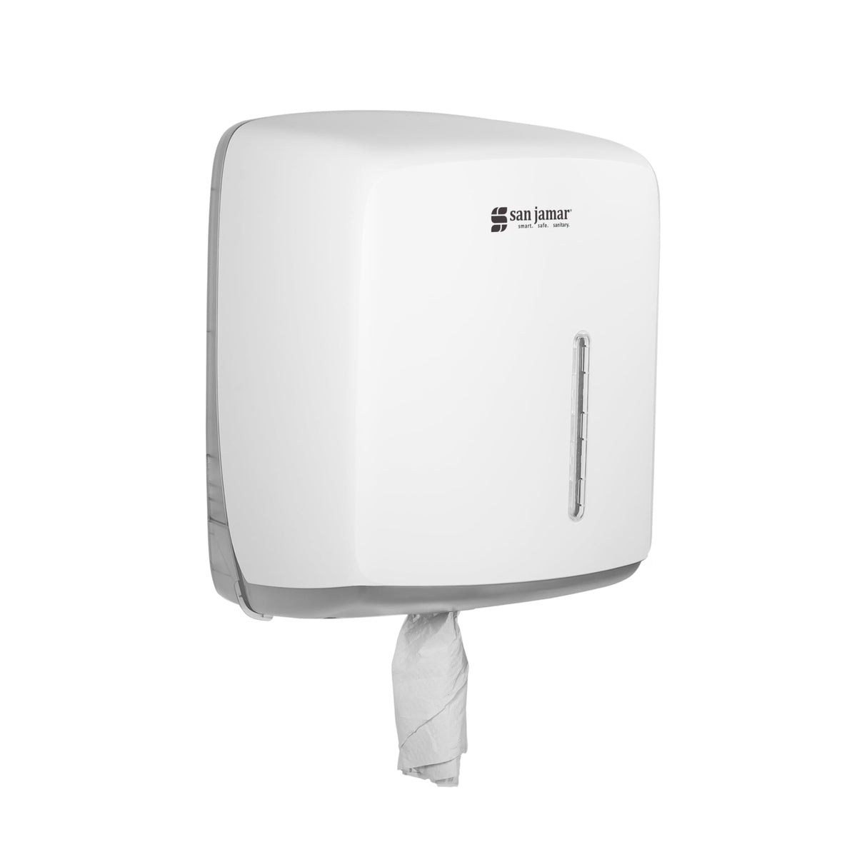 Timeless Centerpull Roll Towel Dispenser by San Jamar – Plastic, White, Model T600WH