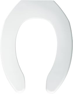 Bemia|#Bemis 1055TK 000 Elongated Open Front Plastic Toilet Seat Without Cover, White,