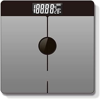 Digital Body Weight Bathroom Scale Max Weight 400lbs/180kg Solar Charging Round Corner Design Highly Accurate Bathroom (Color : Gray)