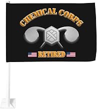 US Chemical Corps Insignia Shaped Retired 12x18 Inch Car Flag Tear-Resistant Polyester All-Weather Use Flag Only No Pole Included3