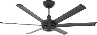 Big Ass Fans es6 60" Smart Ceiling Fan – Indoor/Outdoor Ceiling Fan, SenseMe Technology, Alexa Compatible, Bluetooth Remote Control, Whisper-Quiet, Black