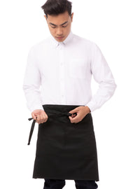 Unisex Half Bistro Server Apron by Chef Works – One Size, Polycotton, Black, 1 Pack, Model F28