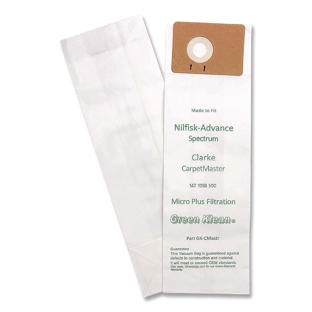 Green Klean Replacement Vacuum Bags – Fits Advance Spectrum S12, D12, S15, D15, GU & Clarke CarpetMaster, 10/pkGK-CMASTR-P