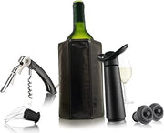 Vacu Vin Wine Saver Pump with 2 x Vacuum Bottle Stoppers - Black (Wine Essentials Kit), standard (68891606-USA)