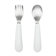 Training Fork & Spoon Set- Pink by OXO Tot – 2 Piece Set, Stainless Steel, Pink, Model 6124100T1UK