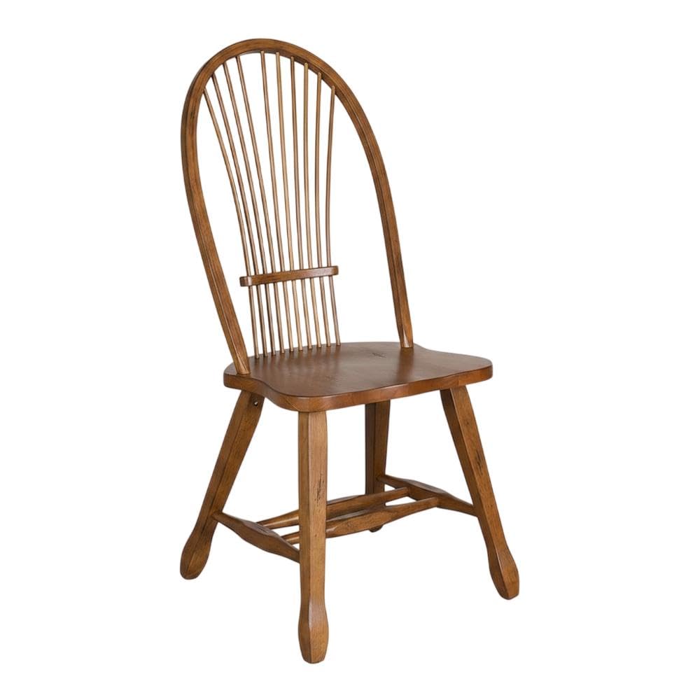 Oak Veneer Sheaf-Back Side Chairs Set of by Starlight Canyon Home – Solid + Manufactured Wood, Brown, Pack of 2