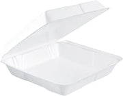 Dart 95HT1R Lg Foam Hinged Container, 9.5 in (Case of 200)