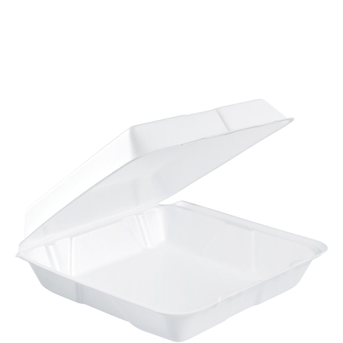 Dart 95HT1R Lg Foam Hinged Container by SOLO – 3" x 9.3" x 9.5", 9.5 liters, Foam, White, Pack of 200