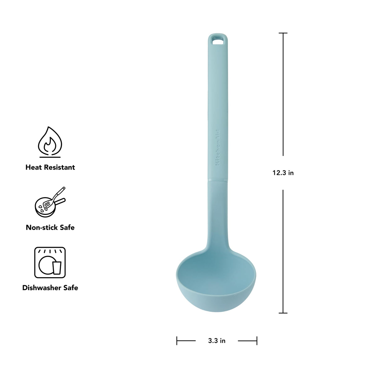 Plastic Ladle by KitchenAid – 12.3-Inch, Plastic, Mineral Water, Model KHA006OHMIA