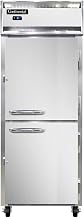 1FES-HD Extra Wide Shallow Depth Single Section Reach In Freezer, 28-1/2"W, With Half Height Doors