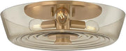 Troy Lighting Theodore Flush Mount | Patina Brass Finish | Rippled Light Bronze Glass | Modern Vintage Ceiling Light | Damp Rated Interior Fixture | 16" W x 4.5" H | C3916-PBR