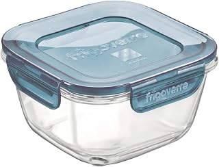 Bormioli Rocco Frigoverre Evolution Collection - 4.75-Inch Square Container - 42cl (14.25 oz.) - Grey