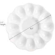 Hedume Ceramic Deviled Egg Tray, 12 Cup Capacity, White