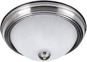 Canarm IFM211BPT 11" 2 Bulb Flush Mount, Brushed Pewter with Frosted Swirl Glass