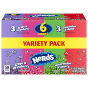 Nerds 1.65 Ounce (Pack of 6) / Dual Variety Grape & Strawberry, Watermelon & Cherry (6 Count) / Assorted Hard Candy