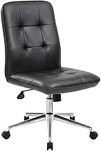 CaressoftPlus Mid-Back Office Chair with Chrome Base, Ergonomic Task Chair with Arms for Home Office Desk and Computer Use