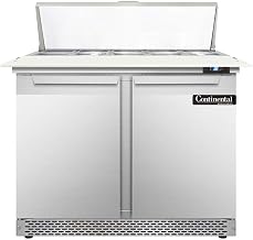 DL36-10C-FB Designer Line Sandwich Unit, 36" W, With 10 Pan Top Openings, 19" Cutting Board & Front Breathing