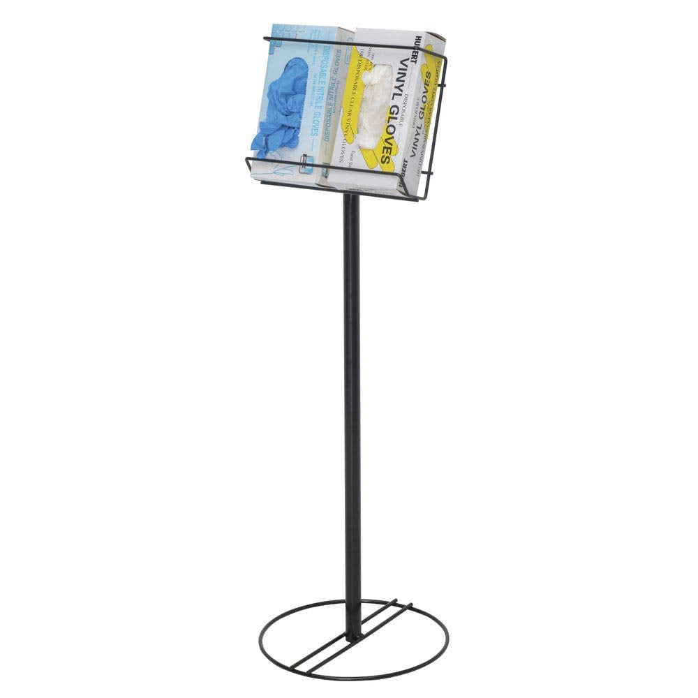 Disposable Glove Holder - 12" Dia x 35" H by HUBERT – Wire, Black, Model WCH0513