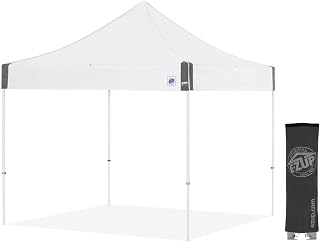E-Z UP Eclipse Instant Shelter Canopy, 10' x 10', White Steel Frame and Professional Grade Black Top
