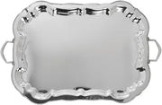HUBERT Serving Tray Stainless Steel Round with Beaded Edge - 27" L x 17 1/2" W x 1 1/2" H