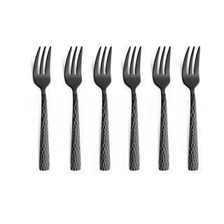 Felicity - Matte Black Cake Set by Amefa – Kuchengabel Set 6-teilig, schwarz, Stainless Steel, Model 3319ZTTR06AN6