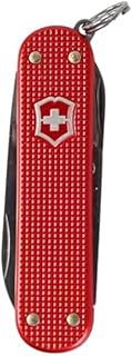 Victorinox Classic SD Alox Swiss Army Knife, Compact, 5 Functions, Swiss Made Pocket Knife with Small Blade, Screwdriver and Key Ring - Sweet Berry (Red)