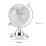 Crystal Glass Earth Globe Mini Desktop Decor Ornament for Home Office (Silver) by Kukyller – Silver, Model Kukyllerxtgvdk0qy5-02