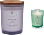 Chesapeake Bay Candle Scented Candle, Serenity + Calm (Lavender Thyme), Medium Jar & Scented Candle, Balance + Harmony (Water Lily Pear), Medium