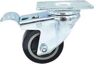 BK Resources 3" Polyurethane Swivel Caster, 2-3/8"x3-5/8" Top Plate Mount for Work Table, NSF, Total Lock Brake, 300 Lb. Capacity, Double Ball Bearing