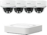 REOLINK 4K PoE Security Camera, Spotlights, 5X Optical Zoom, Outdoor Color Night Vision, Two-Way Talk, Human/Vehicle/Animal Detection, 4X RLC-843A, with 1x RLN4E 4CH PoE NVR Network Video Recorder