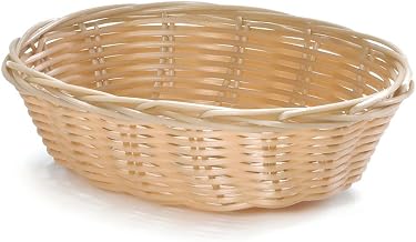 Tablecraft 7" Oval Natural Handmade Basket [Set of 12]