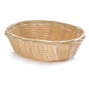 7" Oval Natural Handmade Basket [Set of 12] by Tablecraft – Oval, Plastic, Tan, Model 1171W