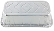 1/3 Third-Size Deep Aluminum Foil Steam / 5 lb. Loaf Pan w/Foil Lids (Pack of 50) by Handi-Foil – Medium, 80 fluid_ounces, Aluminum, Silver