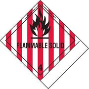 Labelmaster HSNV5 Flammable Solid Label, Blank, PVC-Free Film, Standard Tab, Hazmat, 4.75" x 4" (Pack of 500)