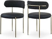 Starlight Canyon Home Brushed Brass Dining Chair Set of 2 with Vegan Leather and Boucle Fabric, Contemporary Design, Back Support, Durable Frame for Kitchen or Dining Room