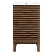 Walnut White Bathroom Vanity Cabinet by Furnifact – Ceramic, Walnut White