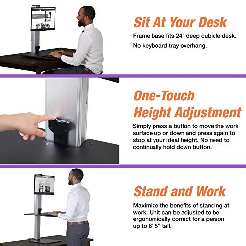 Victor Single Monitor / Black W/Aluminum / Modern Monitor Stands