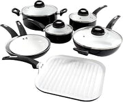 Oster Ashford 10 Piece Aluminum Nonstick Cookware Set in Black - MEGA-73076.10