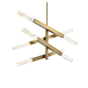 Ari Eight Light Pendant Satin Gold by Lighting Design – Iron and Crystal, Satin Gold, Model 2085L4SG