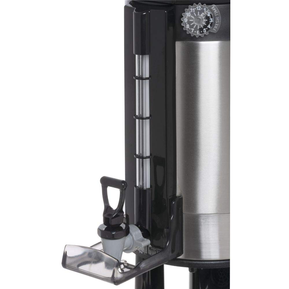 Tea & Coffee Dispenser 1.5 gal Thermal Gravity by HUBERT – 1.5 gallons, Stainless Steel, Black and Stainless Steel, Model STN15