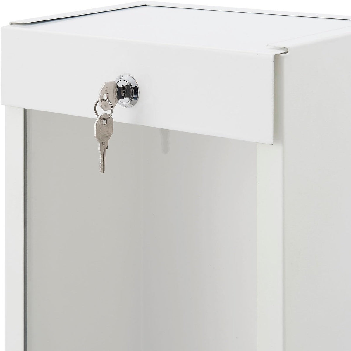 Lockable Steel Fire Extinguisher Cabinet with Breakable by Global Industrial – Steel, White, Model 670601