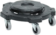 HUBERT Trash Can Dolly for 20-50 Gallon Trash Cans Twist-On Style Black Plastic - 18 1/4" Dia x 6 1/2" H