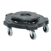 Trash Can Dolly for 20-50 Gallon Trash Cans Twist-On Style Black Plastic - 18 1/4" Dia x 6 1/2" H by HUBERT – Plastic, Black, Model 10017183401552